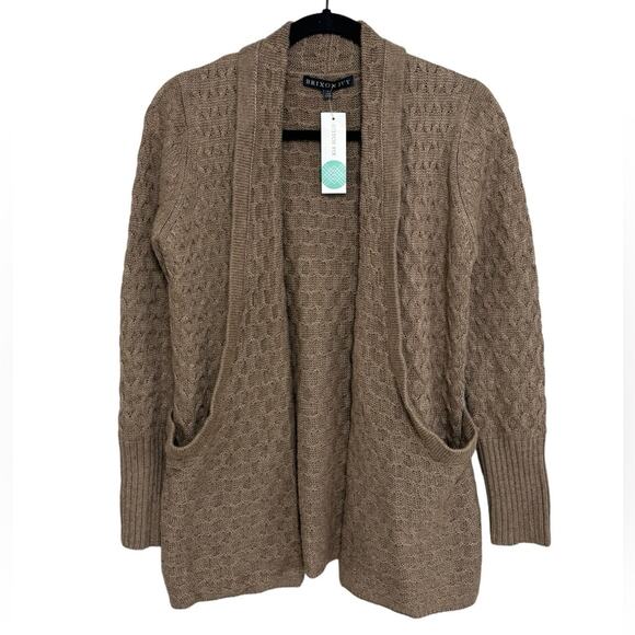 NWT Brixton Ivy x Stitchfix Lawley Cable Open Knit Cardigan in Tan - Size S - Picture 1 of 8